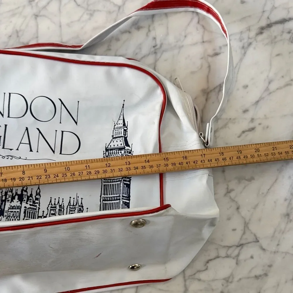 Vintage White London England Shoulder Bag